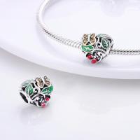 Dijes de la serie Floral en plata de ley 100% auténtica para mujer, joyería fina, pulsera y brazaletes de cumpleaños, material: metal principal - details 33