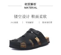 Zapatillas planas de corcho para hombre y mujer, sandalias antideslizantes con agujeros para playa y exteriores, zapatos informales - details 2