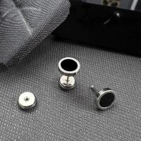 Pendientes de botón de acero de titanio estilo punk - details 3