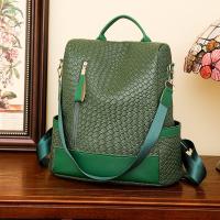 Mochilas de patrón tejidas de cuero suave para bolsos de moda para mujeres y mochilas de gran capacidad para mujeres - details 0