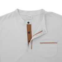 Hombre manga corta henry camiseta hombre cuello redondo patchwork body - details 8