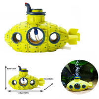 Acuario submarino amarillo, modelo de pez piña de resina de moda para tanques de agua - details 2