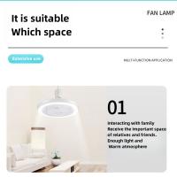 Ventilador de luz LED 2 en 1, lámpara de tres velocidades, cuenta E27, tornillo, Control remoto, Control de pared, dormitorio - details 7