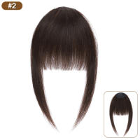 S-noilite-flequillo de cabello Natural para mujer, cabello humano falso con patillas, Manga falsa no remy, flequillo frontal con Clip, 9g - details 8