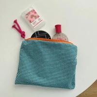 Nueva bolsa de maquillaje a cuadros para mujer, bolsa de algodón de gran capacidad con cremallera, bolso de mano de viaje, bolsa de maquillaje, neceser con cremallera cosmética femenina - details 8