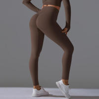 Hamidou-Pantalones deportivos de Yoga para mujer, mallas de cintura alta y caderas ajustadas, glúteos de melocotón, pantalones de Yoga desnudos de cintura alta - details 89