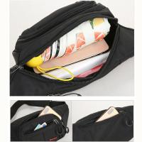 Riñonera deportiva resistente al agua, bolso de pecho cruzado de gran capacidad, Color sólido, nailon con correa ajustable - details 7
