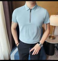 Polo de manga corta bordado de malla transpirable de verano para hombre, camiseta informal de negocios con solapa y media cremallera, - details 22