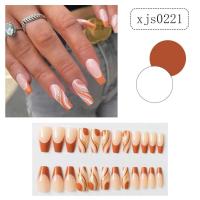 Uñas postizas con degradado francés de Ballet Holiday, diseño de serpiente roja, resistente al agua, 24 piezas - details 2