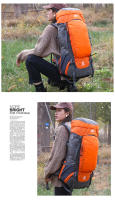 Mochila de Montañismo para Acampar y Senderismo de 65L con Cubierta de Lluvia Bolsa Grande para Hombros de Hombre Material de Nylon Capacidad Ajustable Ideal para Deportes al Aire Libre - details 13