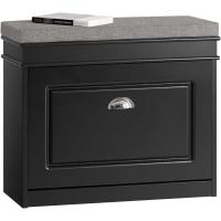 Banco Zapatero con Asiento Organizador de Zapatos Negro para Salón Ancho de 61cm, Profundidad de 24cm, Altura de 51cm - details 0