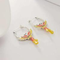 Pendientes de plata con forma de animal, pendientes de pinza para el pelo de serpiente y colibrí, pájaro fénix inmortal, hermosos regalos de joyería para - details 6
