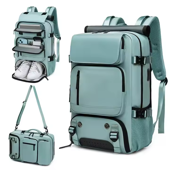 Mochila de viaje para mujer avión gran capacidad 16 pulgadas impermeable con bolsa para zapatos y Puerto de carga USB oculto para negocios hiking camping - 1