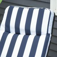 Plegables de Jardín Sillas de Gravedad Cero de Acero con Cojín Acolchado Respaldo Ajustable en 5 Posiciones y Reposapiés 60x75x50-102 cm Rayas Azul - details 8