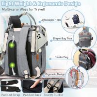 Bolsa para pañales de gran capacidad, mochila multifuncional impermeable unisex, elegante mochila de viaje para mamá, bolso bandolera, bolsa para colgar del cochecito del bebé Bolsa para mamá - details 2