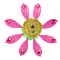Vela de flor de loto mágica para fiesta de boda, decoración giratoria Musical creativa para pastel de cumpleaños, regalo de bricolaje para niños - details 10