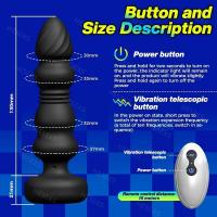 Empaque privado SEX Vibrador de próstata con control remoto enchufable Juguete íntimo para hombres - details 6