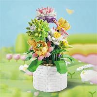 Ramo de flores de Cymbidium Faberi Bonsai, planta en maceta, decoración del hogar, bloques de construcción, juguetes para niños - details 17