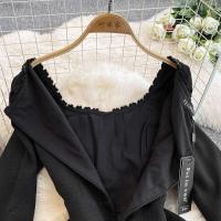 Vestido largo por debajo de la rodilla ajustado Vintage para mujer Otoño Invierno nuevo A-e cuello cuadrado de manga larga Fiesta Club Formal - details 22