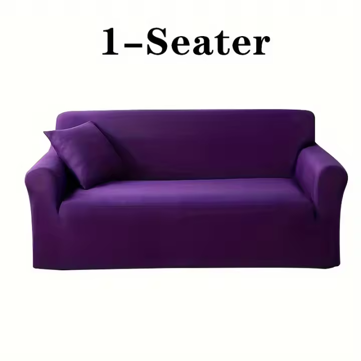 Funda de Sofá de Poliéster Elástica Antideslizante Cubierta Protectora para Muebles para Dormitorio, Oficina, Sala de Estar Incluye Cojín de Imitación - 1
