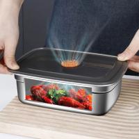 Fiambrera de acero inoxidable para acampar, caja Bento adecuada para microondas a prueba de fugas, caja de almacenamiento para refrigerador y congelador sellada de gran capacidad - details 19