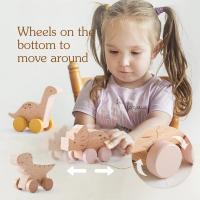 Juguete educativo Montessori para bebé, juguete de madera de haya, bloque de dinosaurio de dibujos animados, coche, juego de - details 2