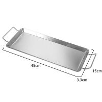 Plancha Rectangular plana para cocinar, accesorio para parrilla de Camping, con 2 asas - details 2