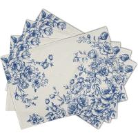 4 piezas de manteles florales vintage con flores azules chinas, medidas 12 x 18 pulgadas, resistentes al calor y lavables, Perfe - details 3