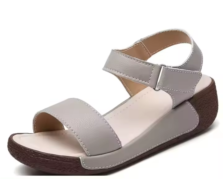 Nuevas sandalias de alta calidad con plataforma de tacón para verano, zapatos de mujer de cuero y piel de vaca para exteriores, alta calidad, precio bajo 2024 - 1