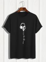 Camisetas de manga corta con estampado musical para hombre, cómodas camisetas informales elásticas con cuello redondo, ropa para hombre - details 16