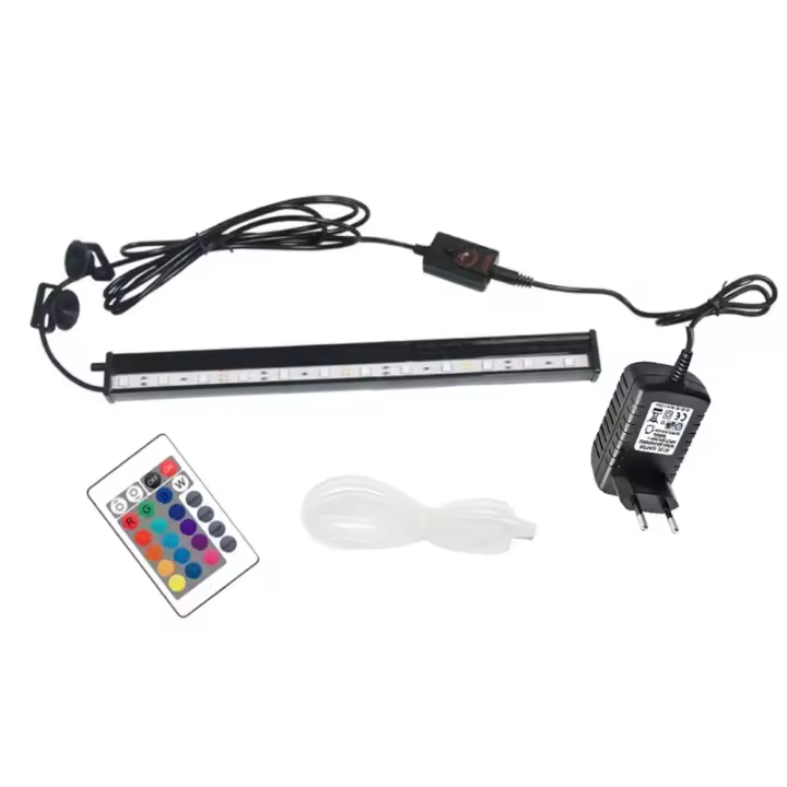 Luz LED Multicolor with remote control para Pecera, Burbuja impermeable, iluminación de aireación, Luz de Buceo para Acuario, accesorios para Acuario - 1