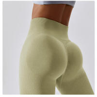 FREES COPES Pantalones deportivos de cintura alta sin costuras para correr y hacer ejercicio, leggings de yoga sin costuras - details 5