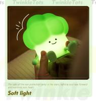 Linda luz nocturna de brócoli: lámpara LED para dormir para niños, lámpara de noche para bebé de dibujos animados con decoración de guardería de brillo suave - details 5