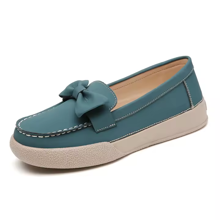 Mocasines de moda para mujer, sin cordones, cómodos, planos para caminar, mocasines de cuero para conducir, zapatos casuales con punta cerrada - 1