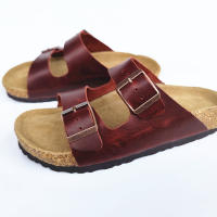 Zapatillas de cuero de vacuno, zapatillas frescas, zapatos de playa de verano, suela antideslizante suave, zapatos de pareja para hombres y mujeres - details 5