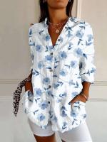 Camisas casuales de moda para mujer al aire libre, calle popular, patrón de flores HD, aumento de 2024 - details 3