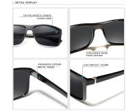 KINGSEVEN-Gafas de sol polarizadas TR90 para hombre y mujer, lentes cuadradas con espejo, accesorios - details 0