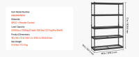 SucceBuy Estantes de almacenamiento, capacidad de 2400 libras, estantería de metal ajustable de 4 niveles, 20" de profundidad x 40" de ancho x 60" de alto, para cocina, almacén, sótano, garaje, naranja - details 9