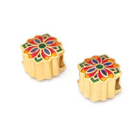 Pulseras de Brass Dorado Mate 4PCS Grande Agujero Abalorios para Hacer Joyas DIY - details 115