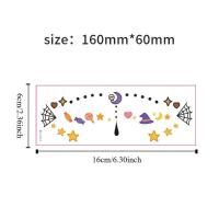 Tatuaje facial desechable para Halloween, pegatinas temporales impermeables de larga acción para mejillas, pegatinas transparentes de cara de murciélago aterrador para niños - details 0