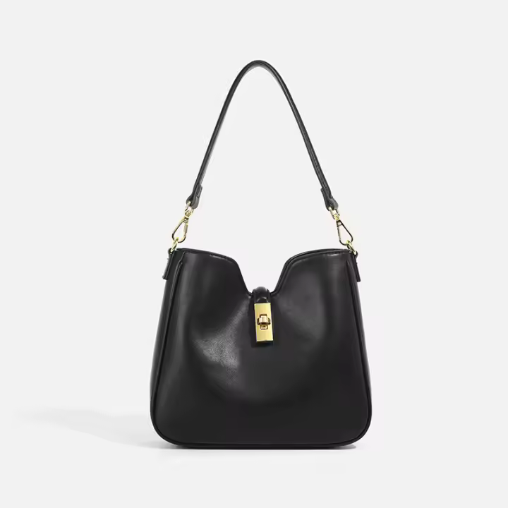 Bolso de mano de cuero suave de gran capacidad para mujer, nuevo bolso de axila de alta gama, bandolera de un solo hombro, bolso cubo. - 1