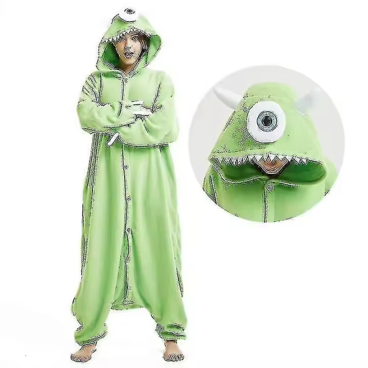 Mono de Dibujos Animados Kigurumis Ropa de Casa Divertida para Pareja Traje de Monstruo Animal - 1