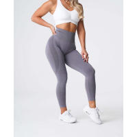 Leggings deportivos de cintura alta para mujer NVG de spandex con pantalones interiores suaves para ropa de gimnasio y fitness. - details 14