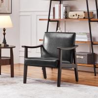 Salón Tapizado en Tela Sillón Individual con Respaldo Acolchado y Reposabrazos de Madera Maciza Sofá Individual Ergonómico Soporte 136 kg Gris - details 19