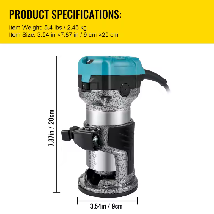 SucceBuy Herramienta enrutadora de madera de 710 W con tres pinzas enrutadoras, base fija, carcasa de aluminio - 1