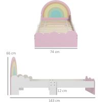 Cama para Niños de 3-6 Años Diseño de Arcoíris Mueble Moderno de Dormitorio 143x74x66 cm Rosa - details 4