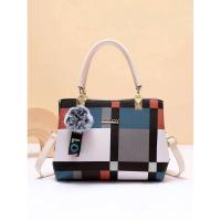 Bolso con patrón a cuadros, bolso cruzado decorativo de moda, cartera con asa de trabajo para mujer, mochila de lujo de alta gama - details 0