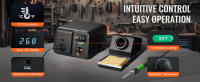 SucceBuy Estación de soldadura de hierro, kit de estación de soldadura con pantalla digital de 70 W, 122 ° F-932 ° Control de temperatura F y transformador incorporado - details 4