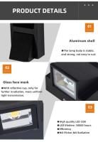 Lámpara de Pared Impermeable LED Exterior IP65 Luz de Jardín 5W 12W para Balcón Terraza y Patio con Iluminación Interior y Exterior - details 5