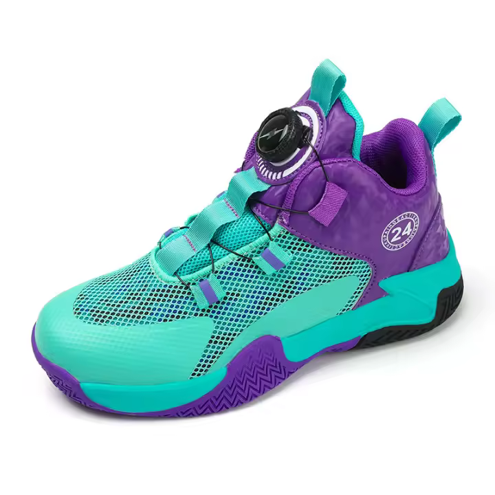 Zapatillas de baloncesto para niños Zapatillas con botón giratorio para niños Zapatillas para niños - 1